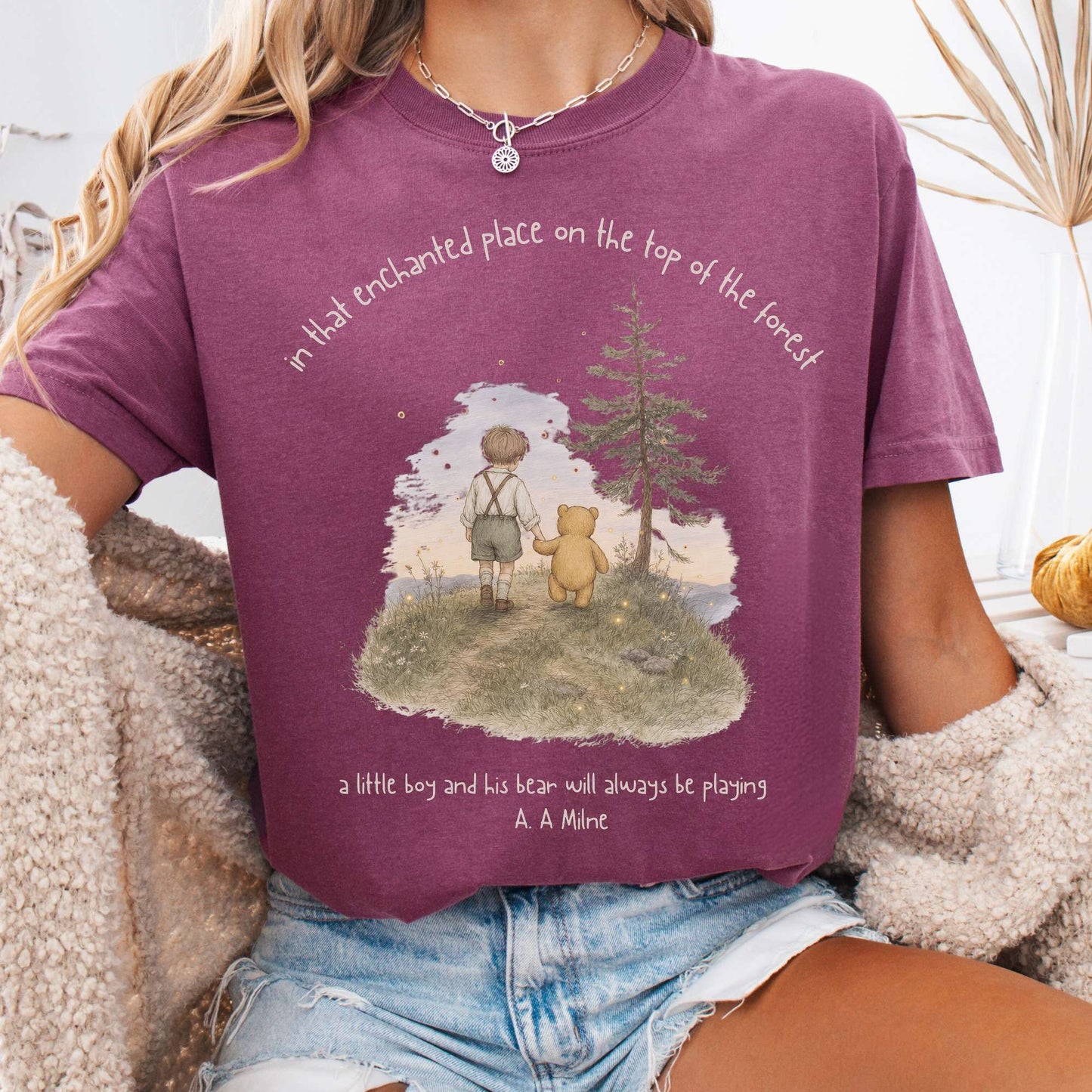 In That Enchanted Place Winnie-the-Pooh A. A. Milne Literary T-Shirt