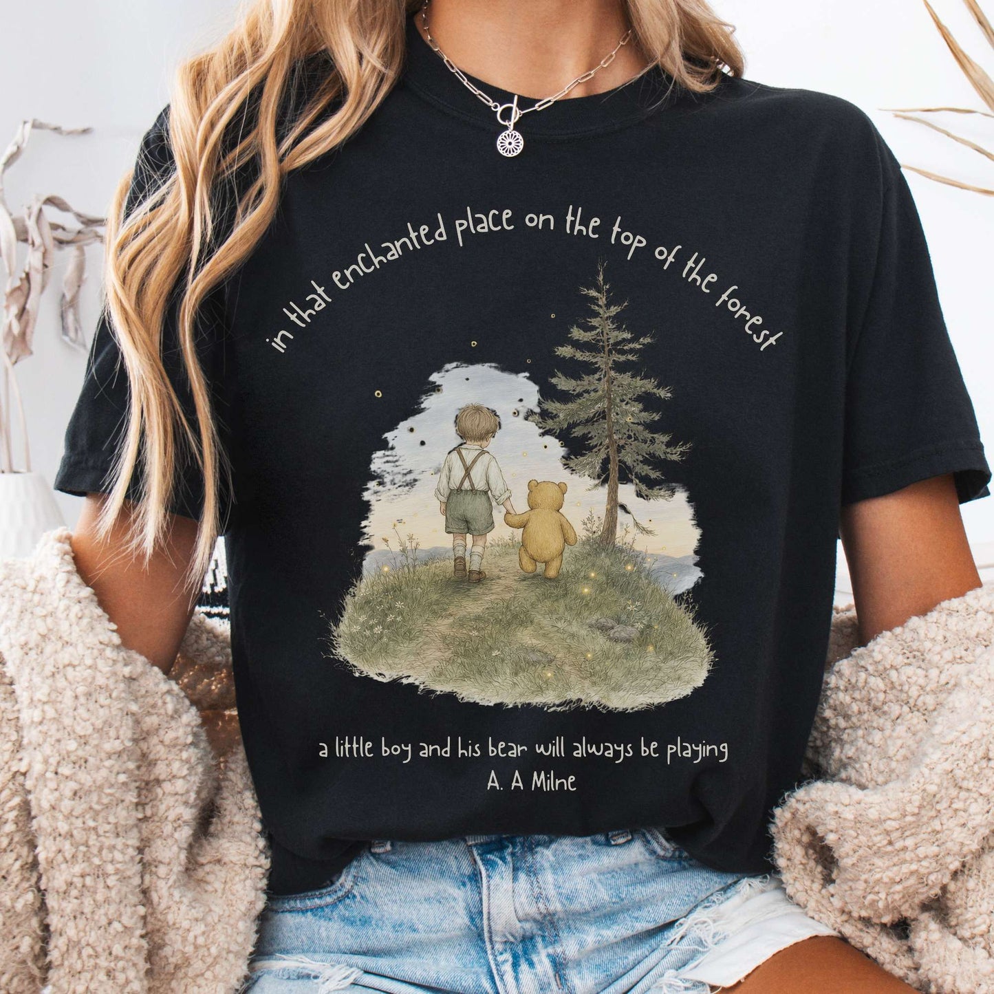In That Enchanted Place Winnie-the-Pooh A. A. Milne Literary T-Shirt