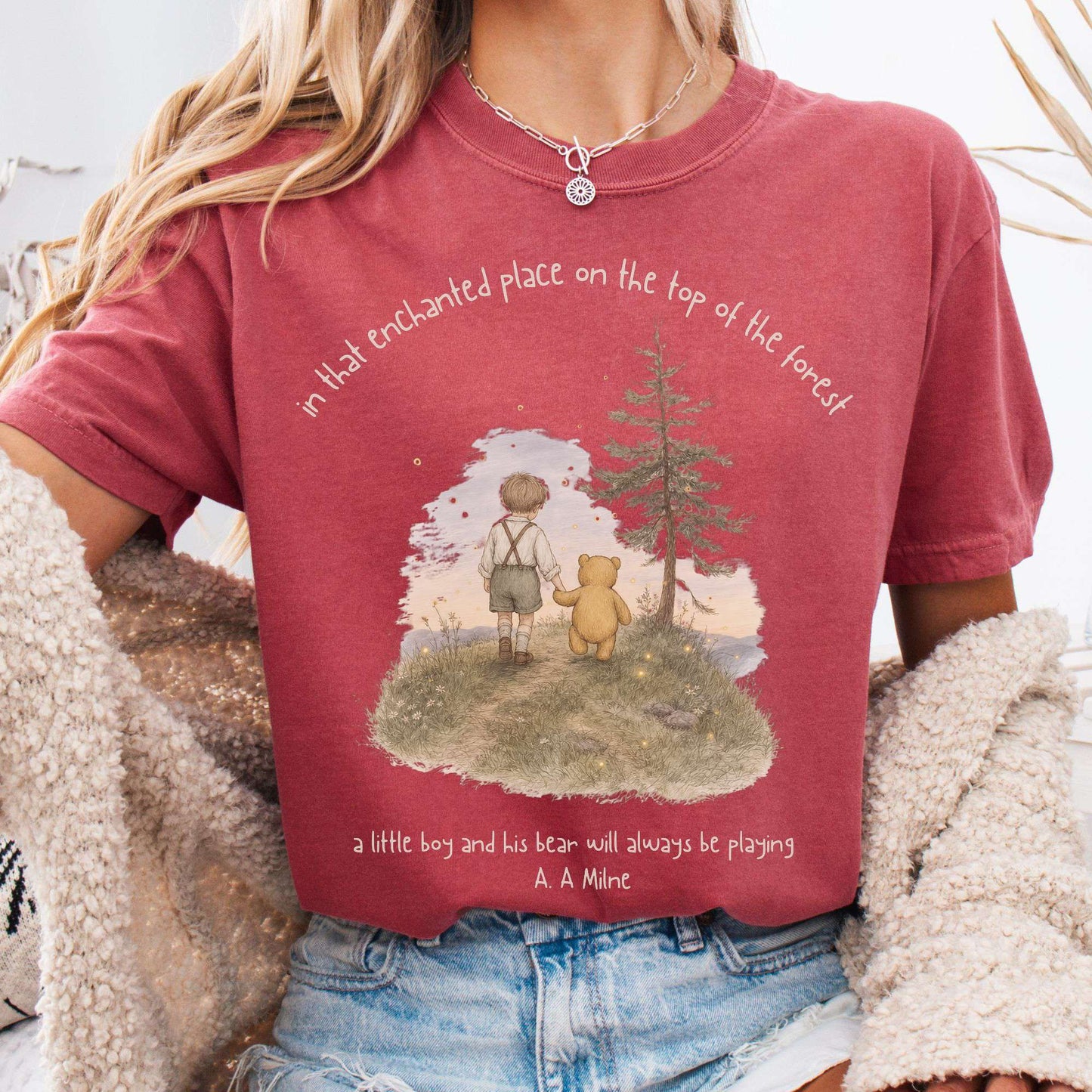 In That Enchanted Place Winnie-the-Pooh A. A. Milne Literary T-Shirt