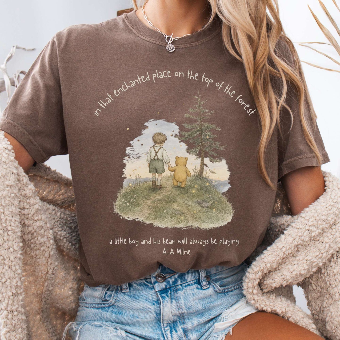 In That Enchanted Place Winnie-the-Pooh A. A. Milne Literary T-Shirt