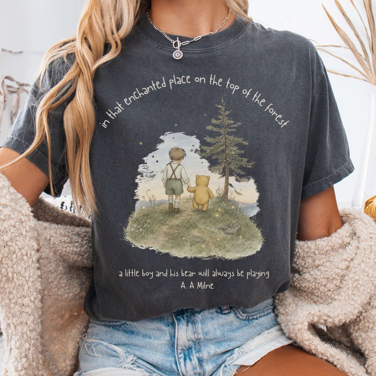 In That Enchanted Place Winnie-the-Pooh A. A. Milne Literary T-Shirt