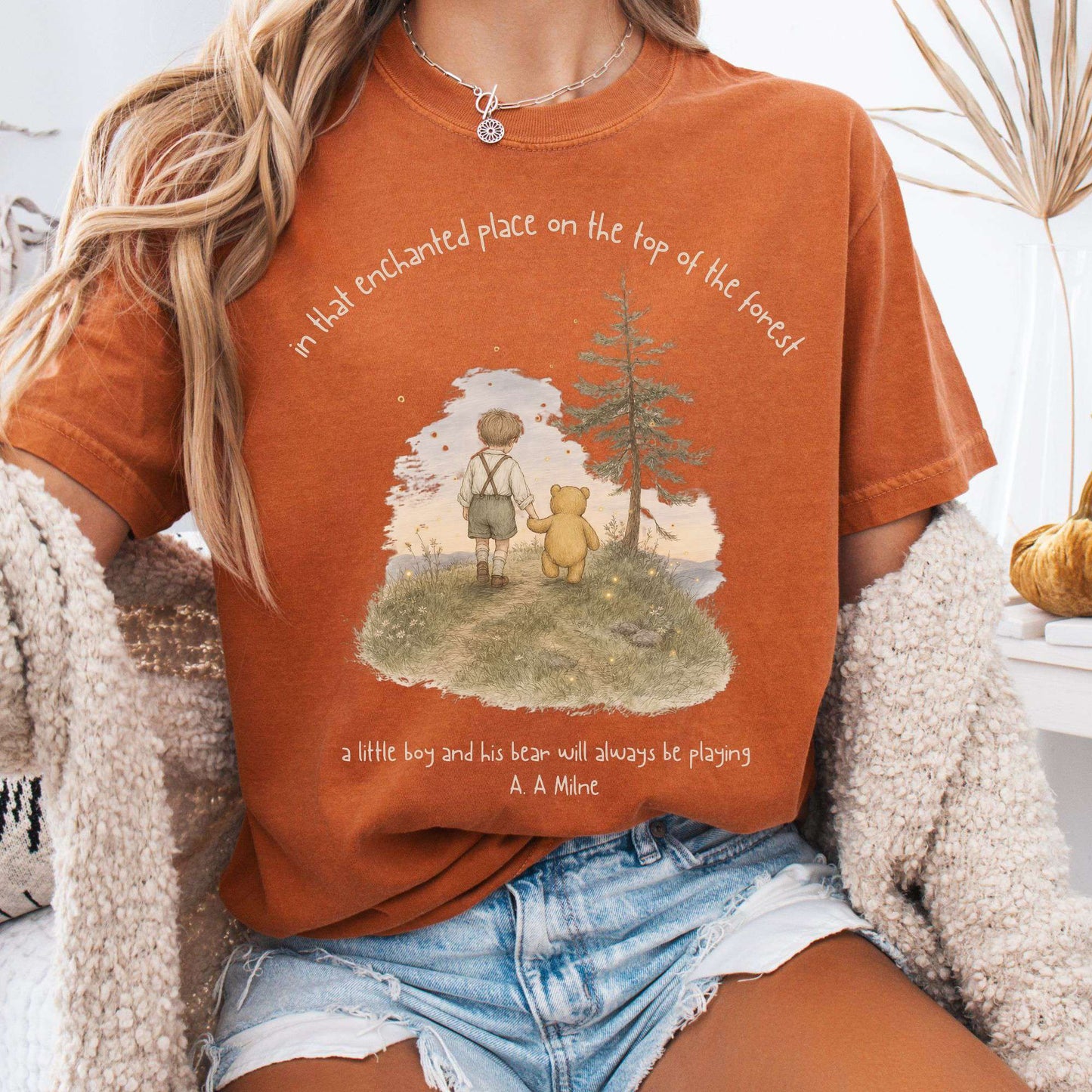In That Enchanted Place Winnie-the-Pooh A. A. Milne Literary T-Shirt