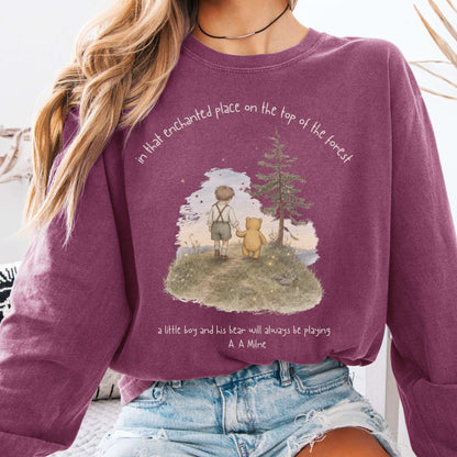 In That Enchanted Place Winnie-the-Pooh A. A. Milne Literary Long Sleeve