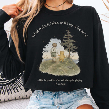 In That Enchanted Place Winnie-the-Pooh A. A. Milne Literary Long Sleeve