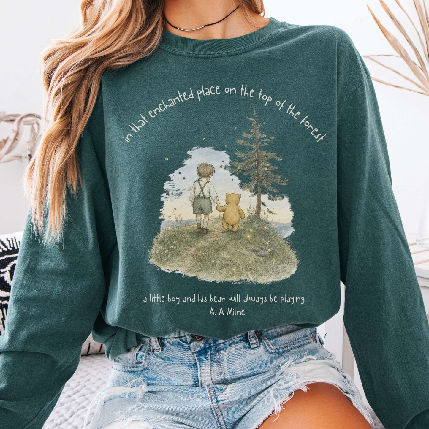 In That Enchanted Place Winnie-the-Pooh A. A. Milne Literary Long Sleeve