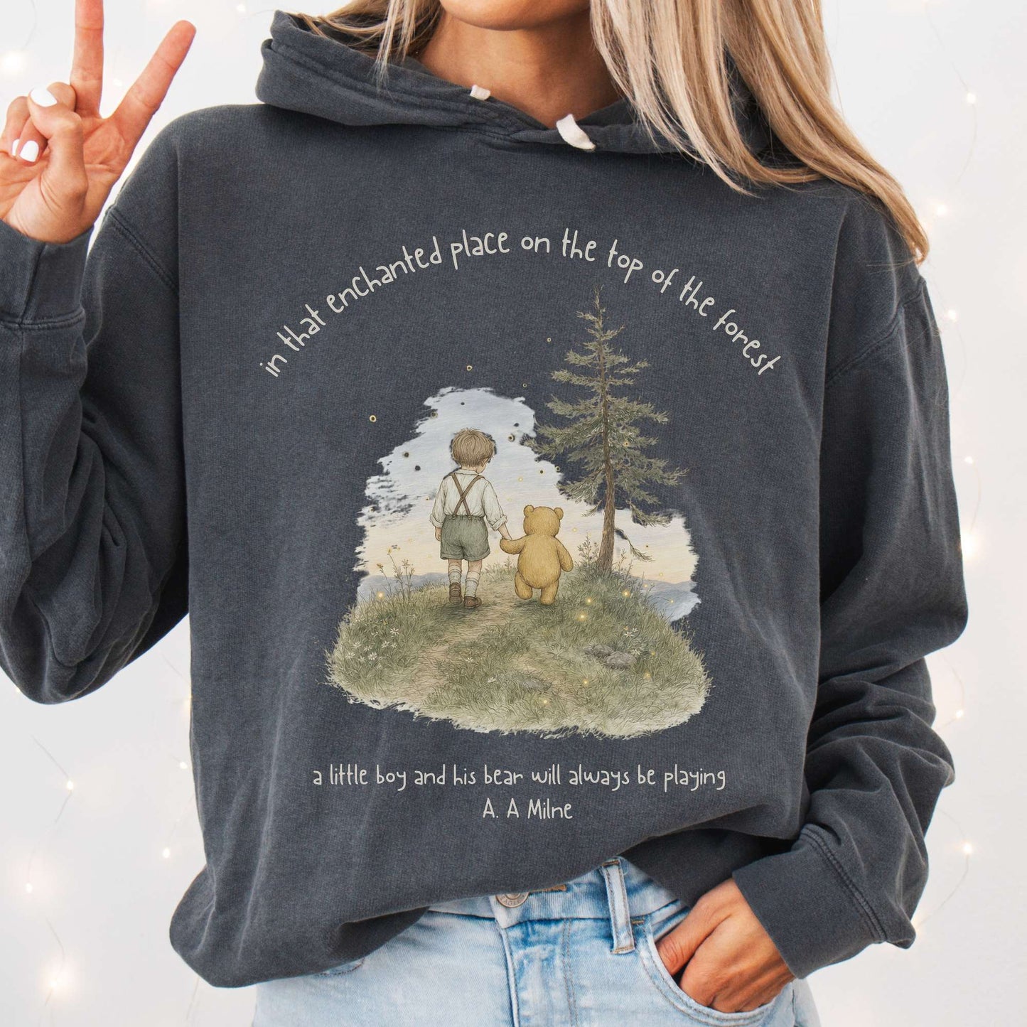 In That Enchanted Place Winnie-the-Pooh A. A. Milne Literary Hoodie