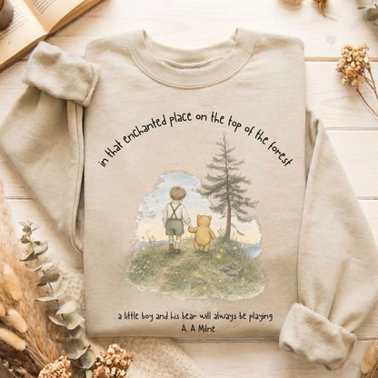 In That Enchanted Place Winnie-the-Pooh A. A. Milne Literary Sweatshirt