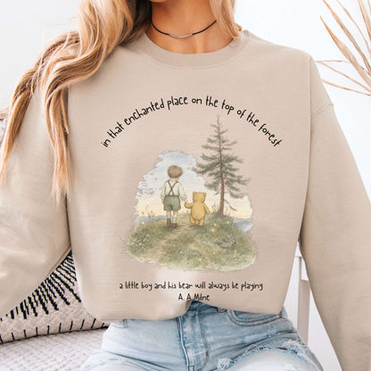 In That Enchanted Place Winnie-the-Pooh A. A. Milne Literary Sweatshirt