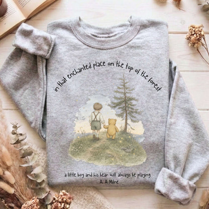 In That Enchanted Place Winnie-the-Pooh A. A. Milne Literary Sweatshirt