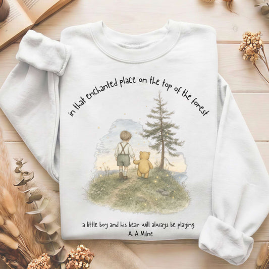 In That Enchanted Place Winnie-the-Pooh A. A. Milne Literary Sweatshirt