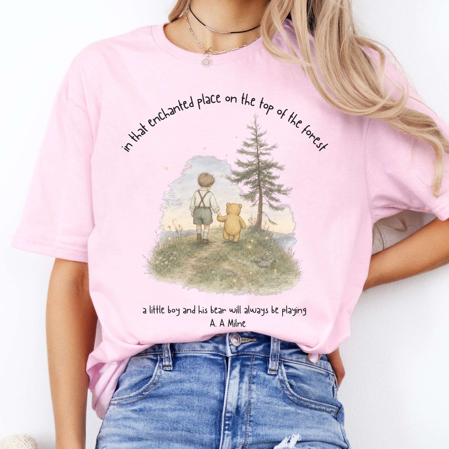 In That Enchanted Place Winnie-the-Pooh A. A. Milne Literary T-Shirt