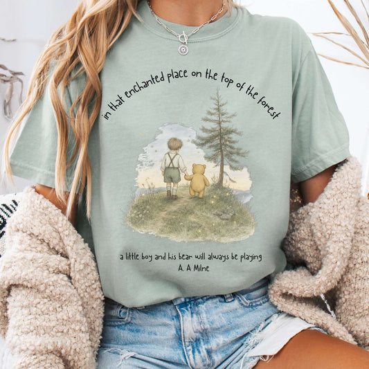 In That Enchanted Place Winnie-the-Pooh A. A. Milne Literary T-Shirt