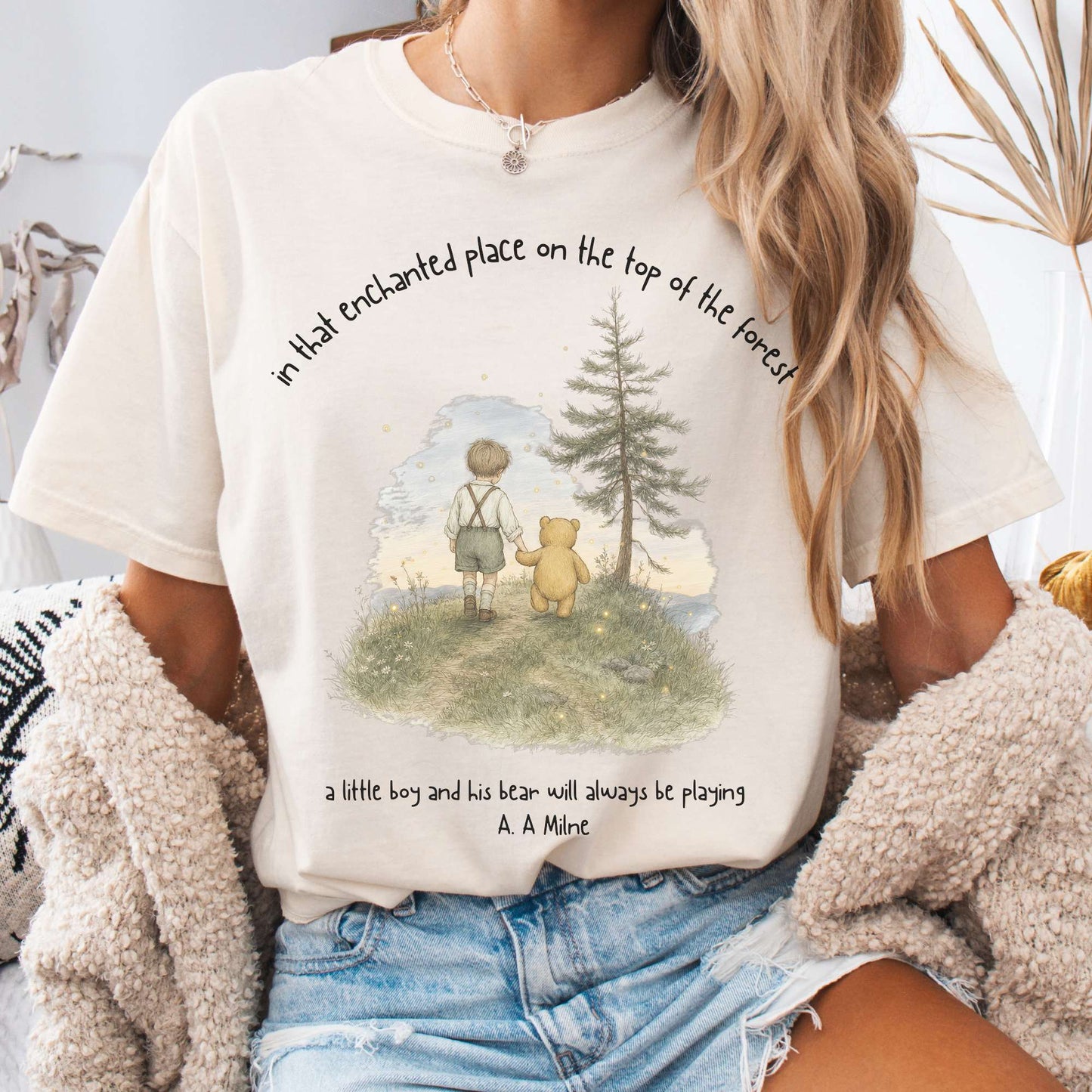 In That Enchanted Place Winnie-the-Pooh A. A. Milne Literary T-Shirt