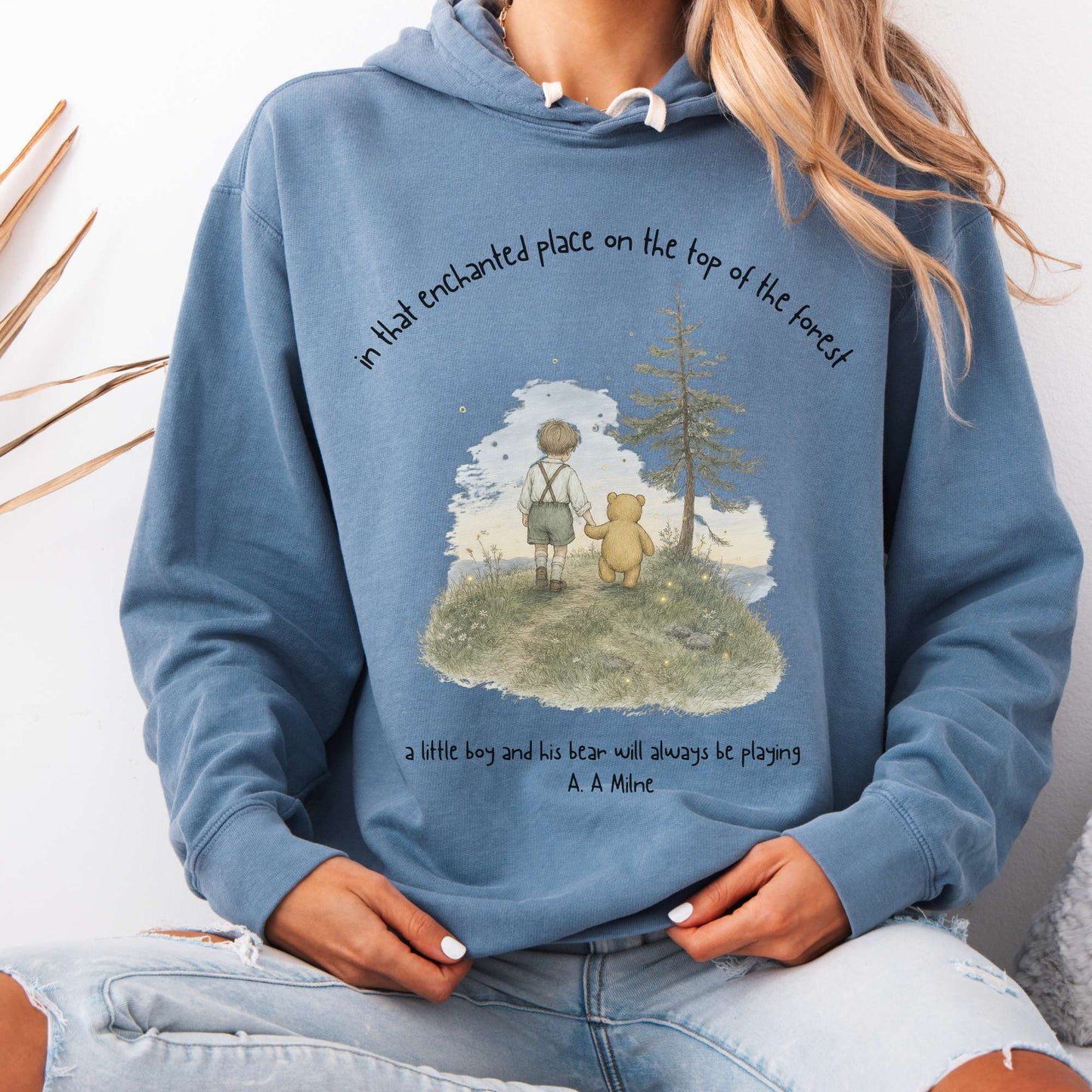 In That Enchanted Place Winnie-the-Pooh A. A. Milne Literary Hoodie