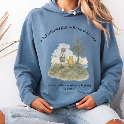 In That Enchanted Place Winnie-the-Pooh A. A. Milne Literary Hoodie