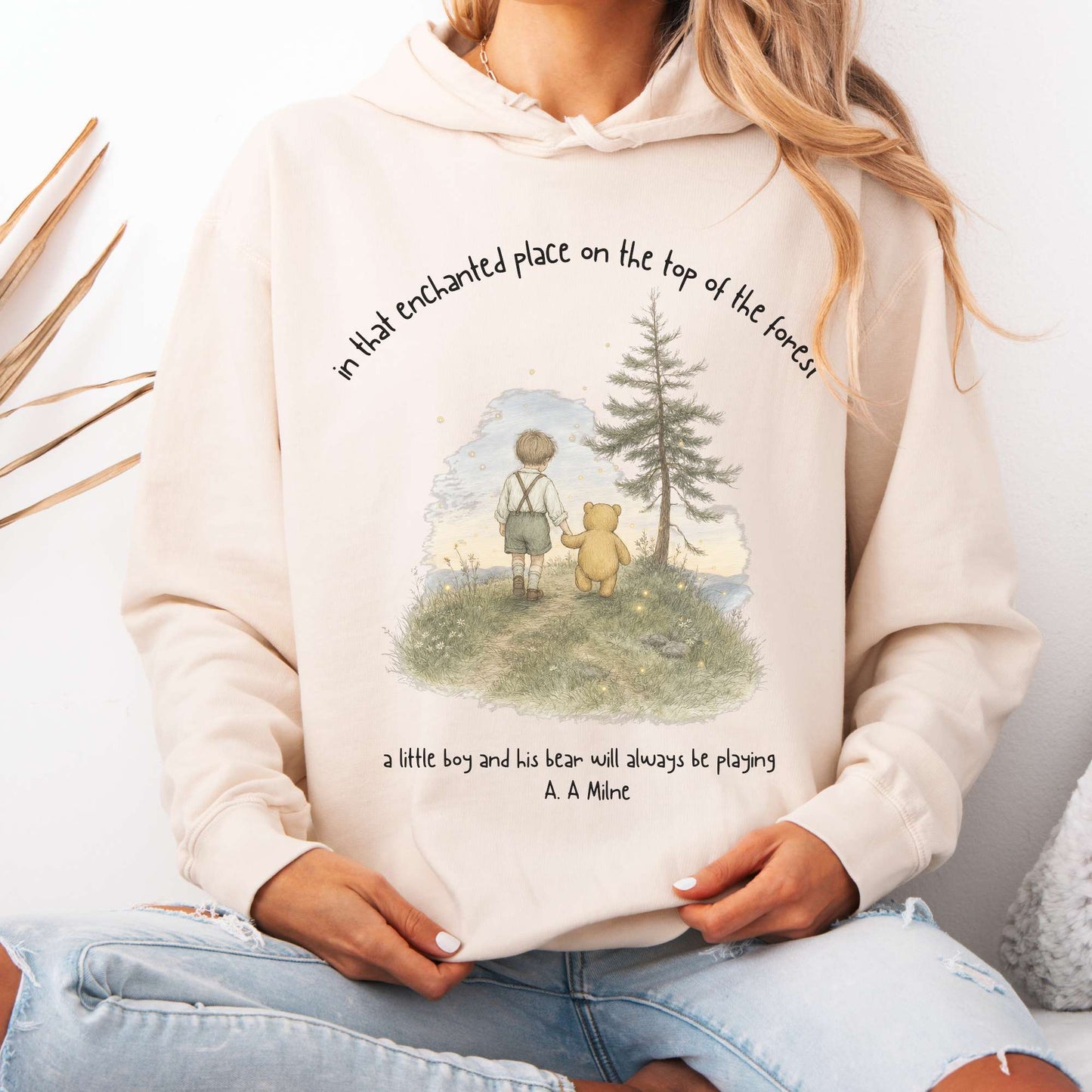 In That Enchanted Place Winnie-the-Pooh A. A. Milne Literary Hoodie