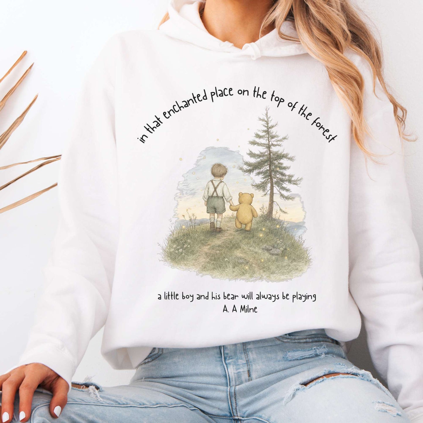 In That Enchanted Place Winnie-the-Pooh A. A. Milne Literary Hoodie