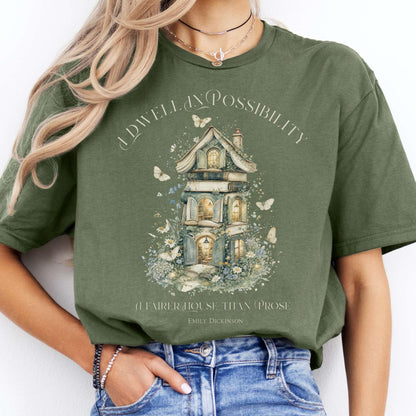 I Dwell in Possibility Emily Dickinson Literary T-Shirt