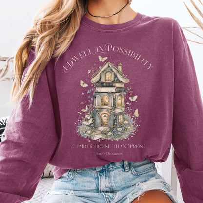 I Dwell in Possibility Emily Dickinson Literary Long Sleeve