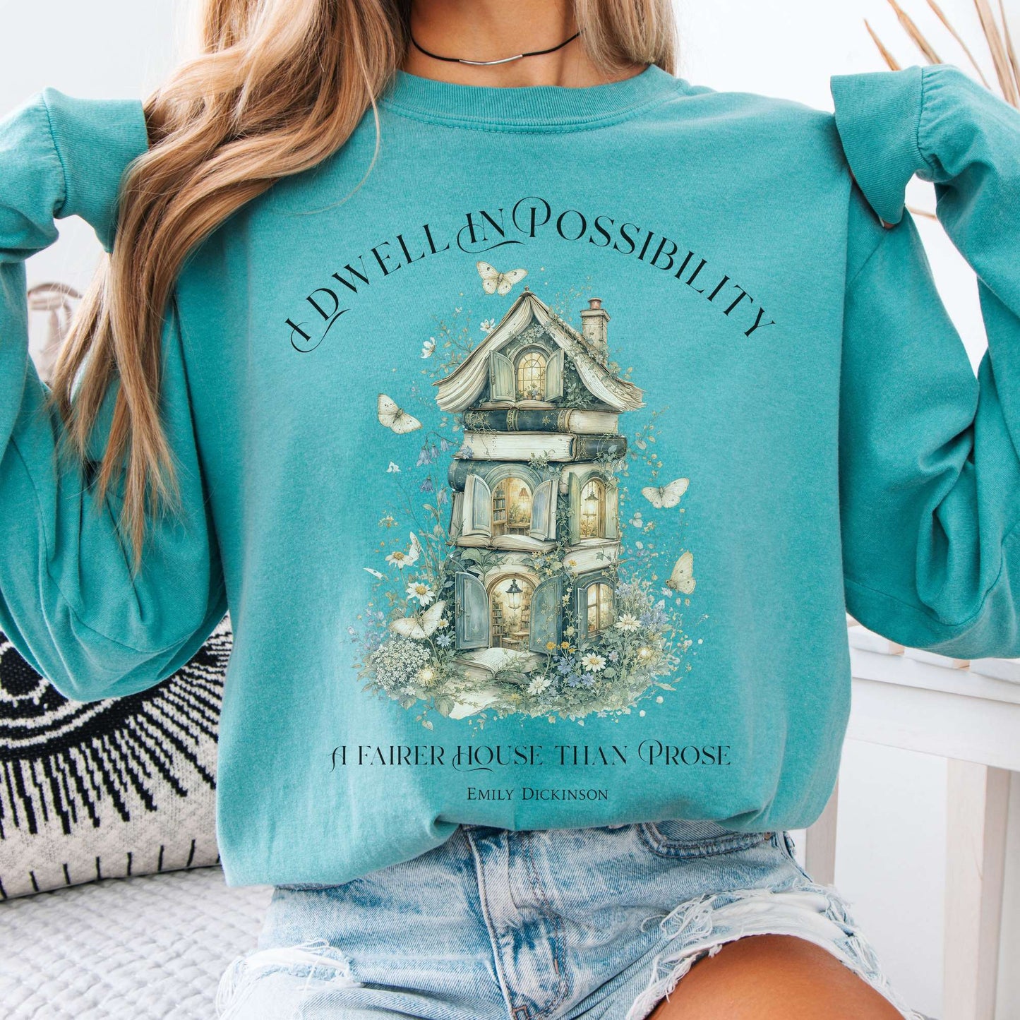 I Dwell in Possibility Emily Dickinson Literary Long Sleeve