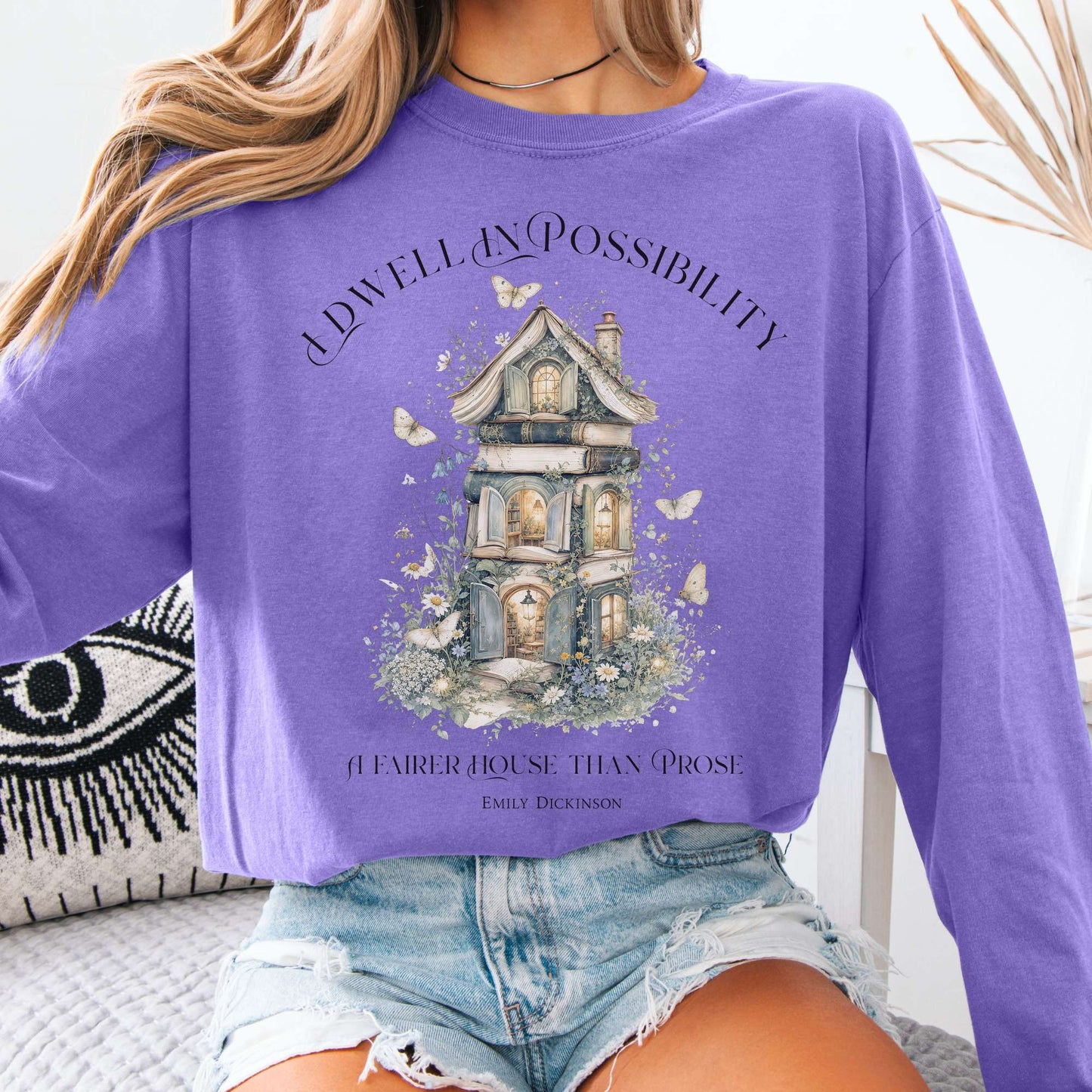 I Dwell in Possibility Emily Dickinson Literary Long Sleeve