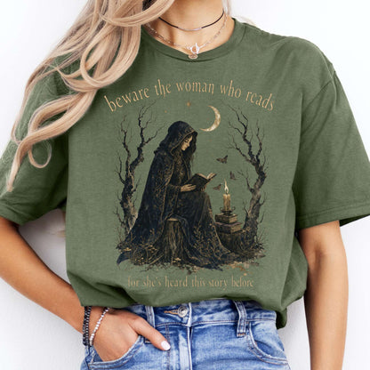 Beware the Woman Who Reads Literary T-Shirt