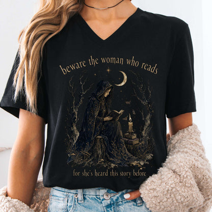 Beware the Woman Who Reads Literary V-Neck
