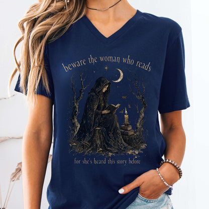 Beware the Woman Who Reads Literary V-Neck