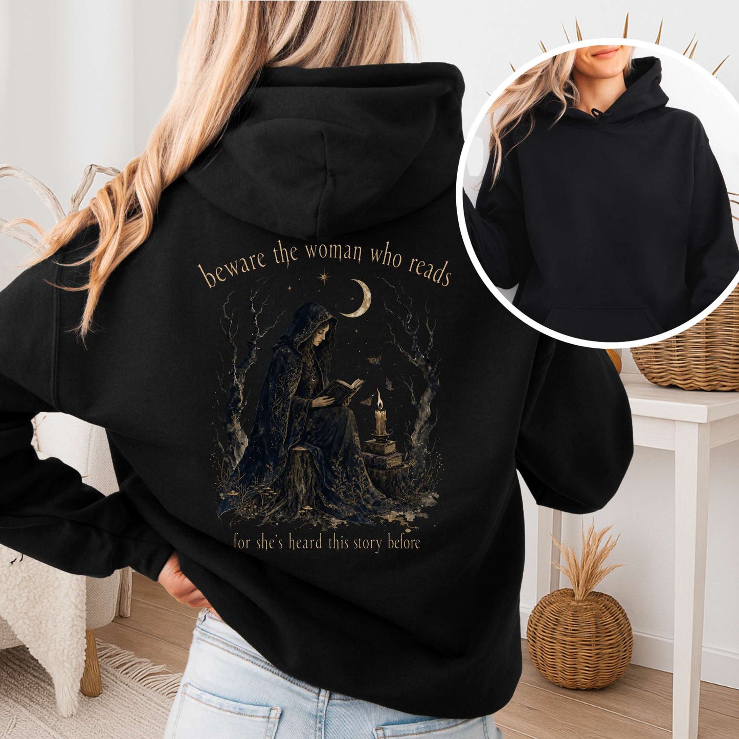 Beware the Woman Who Reads Literary Hooded Sweatshirt