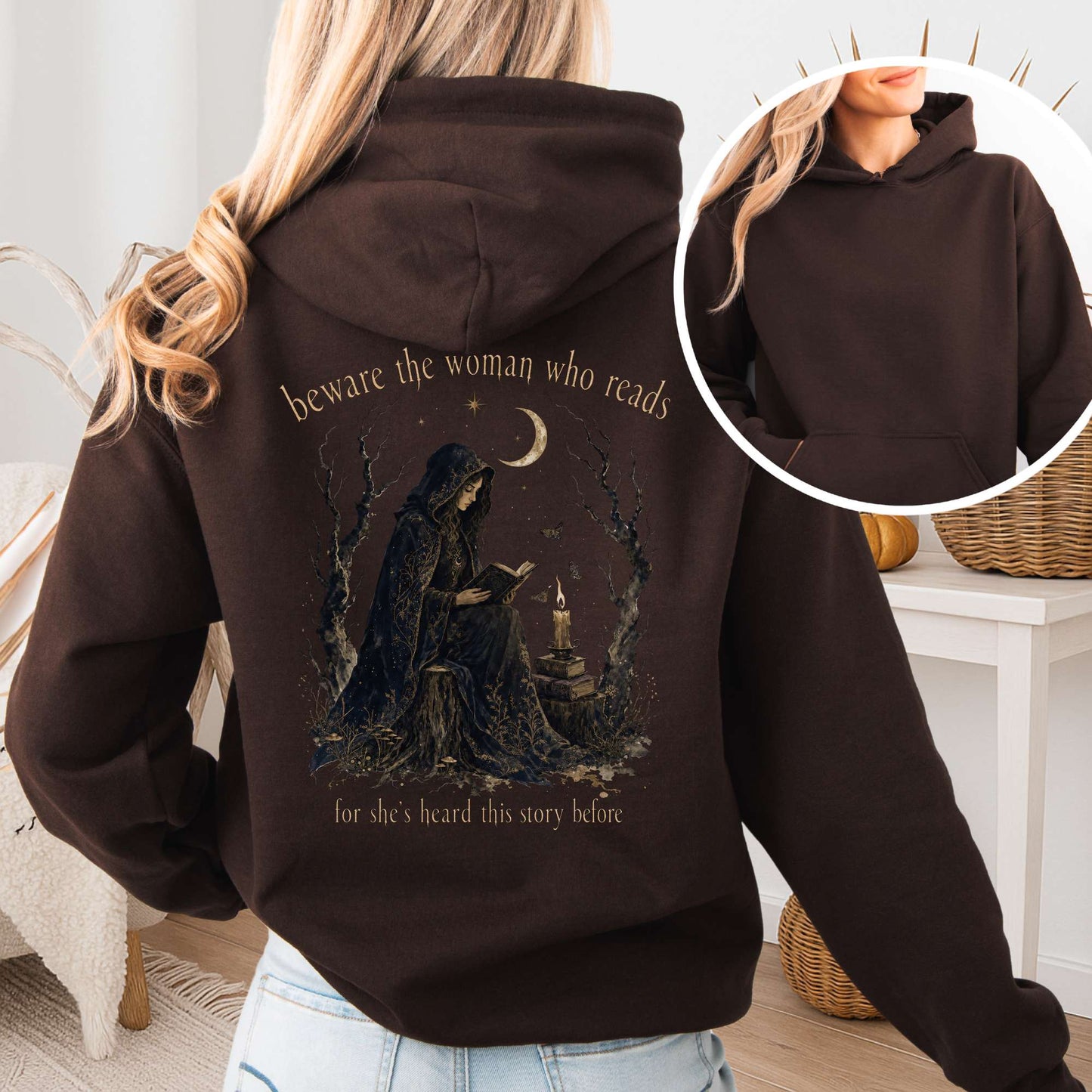 Beware the Woman Who Reads Literary Hooded Sweatshirt
