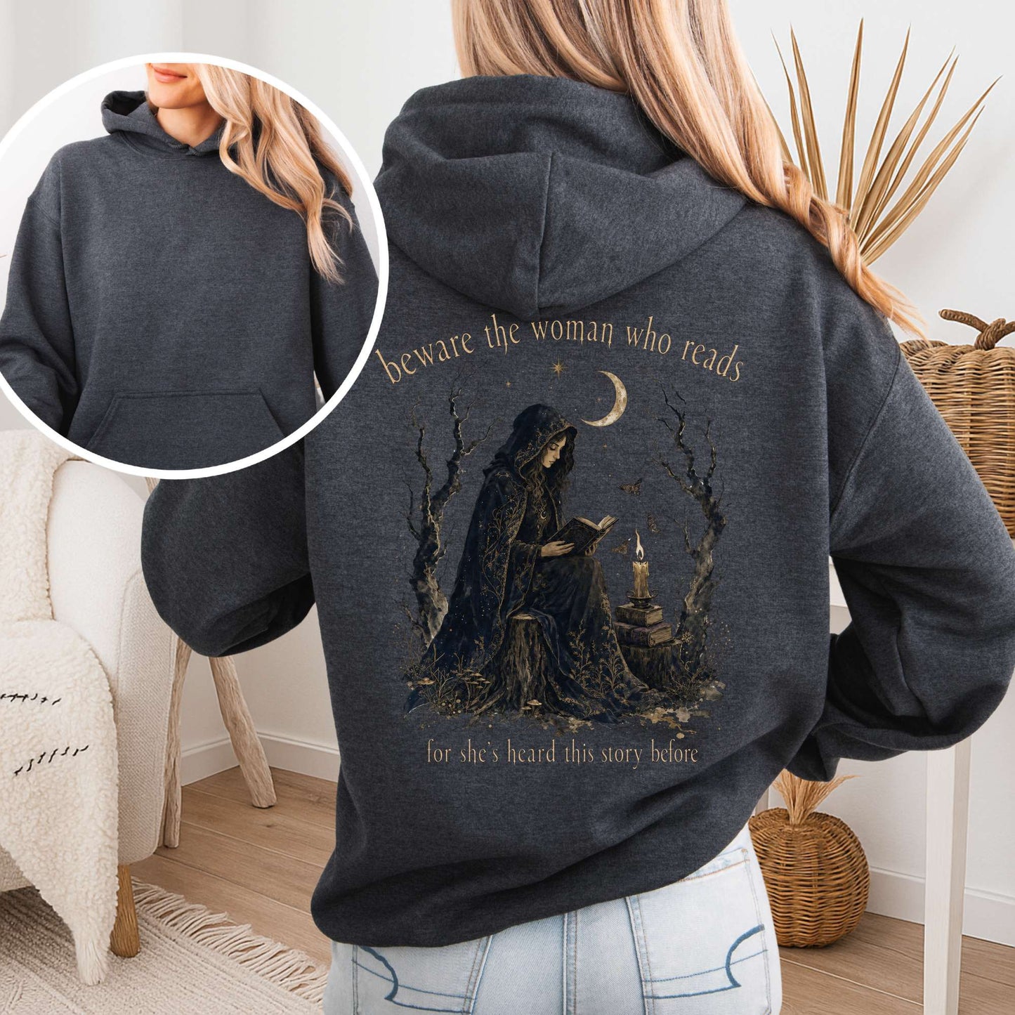 Beware the Woman Who Reads Literary Hooded Sweatshirt