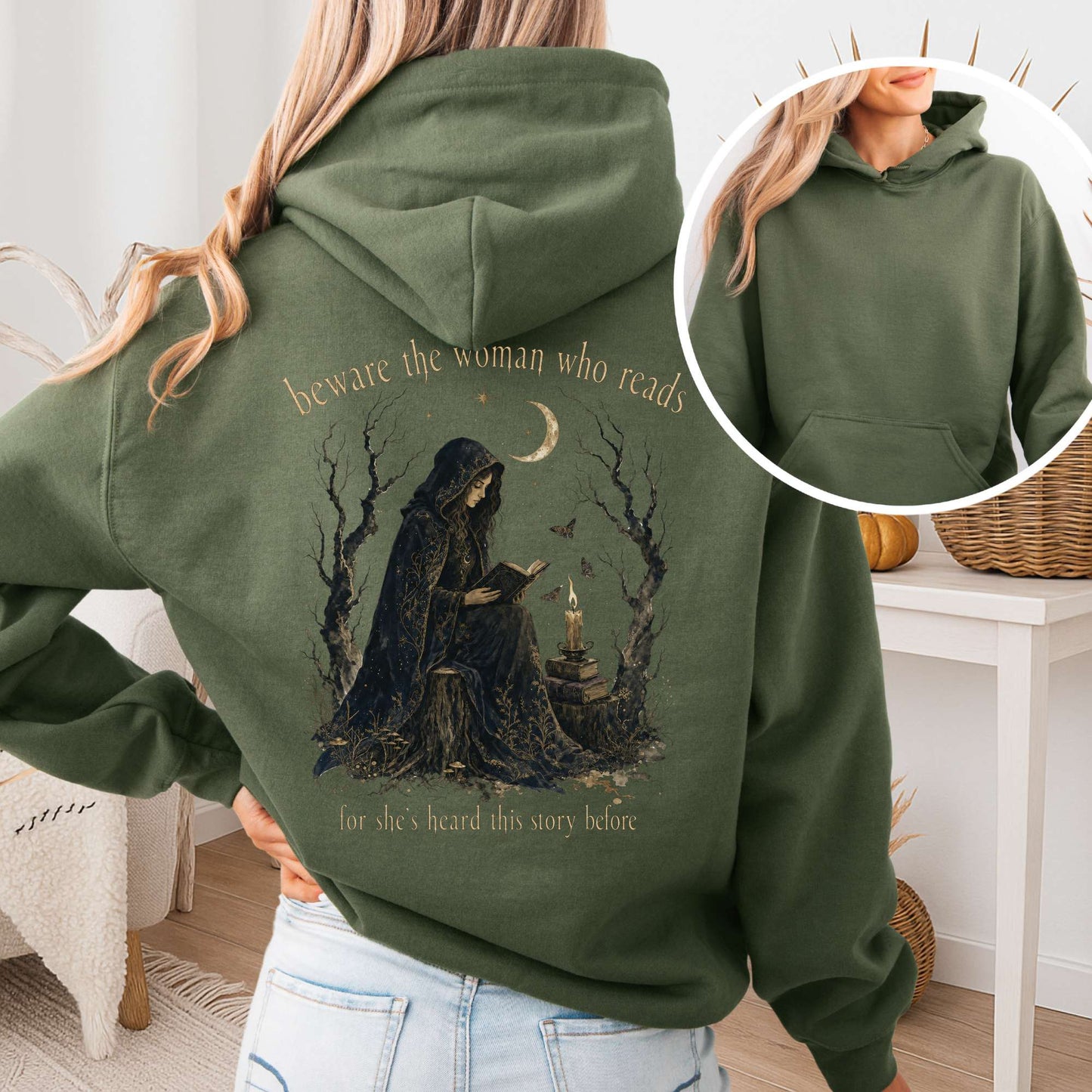 Beware the Woman Who Reads Literary Hooded Sweatshirt