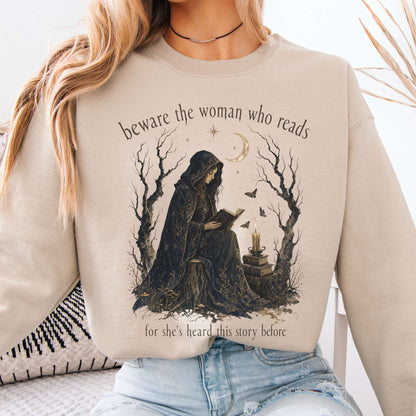 Beware the Woman Who Reads Literary Sweatshirt
