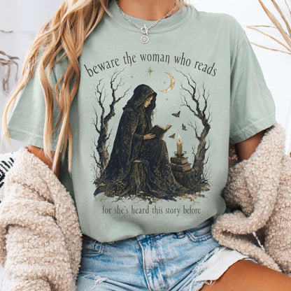 Beware the Woman Who Reads Literary T-Shirt