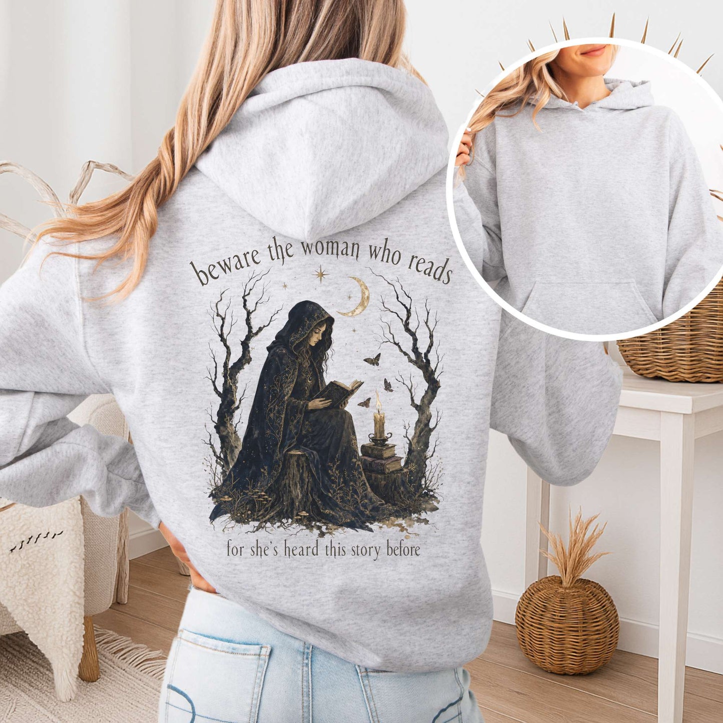 Beware the Woman Who Reads Literary Hooded Sweatshirt
