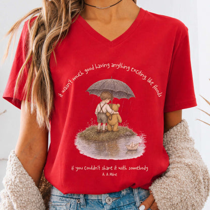 It Wasn't Much Good If You Couldn't Share It With Somebody A.A. Milne Literary V-Neck