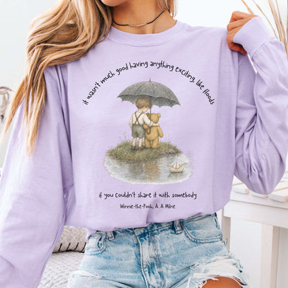 It Wasn't Much Good If You Couldn't Share It With Somebody A.A. Milne Literary Long Sleeve