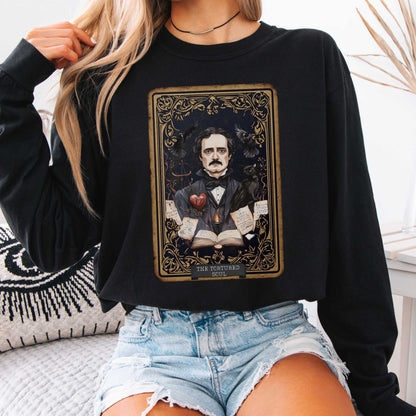 The Tortured Soul Tarot Card Edgar Allan Poe Long Sleeved Shirt