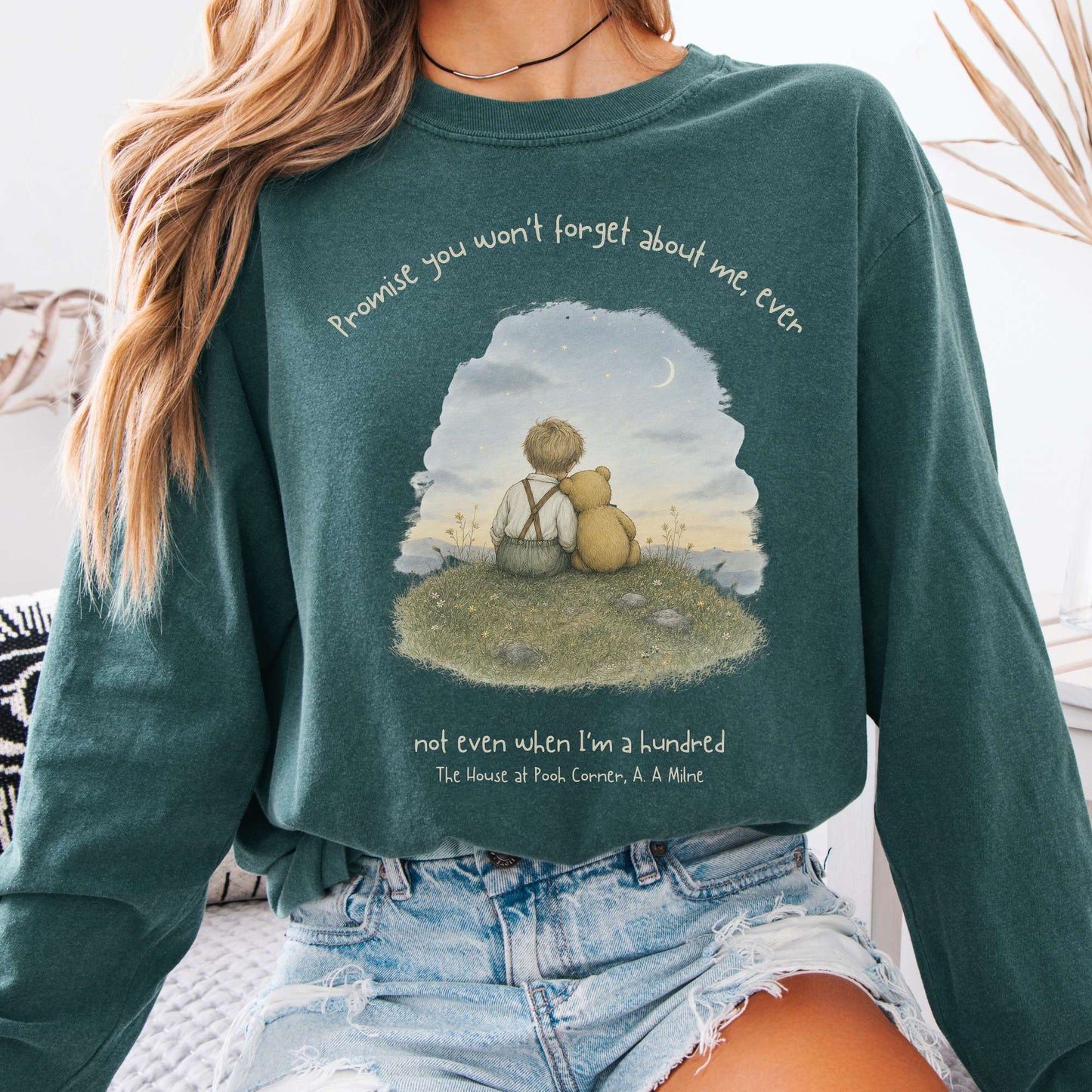 Promise You Won't Forget About Me Ever A. A. Milne Literary Long Sleeve