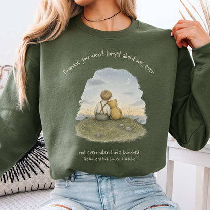 Promise You Won't Forget About Me Ever A. A. Milne Literary Crewneck Sweatshirt