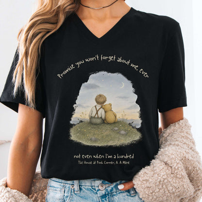 Promise You Won't Forget About Me Ever A. A. Milne Literary V-Neck