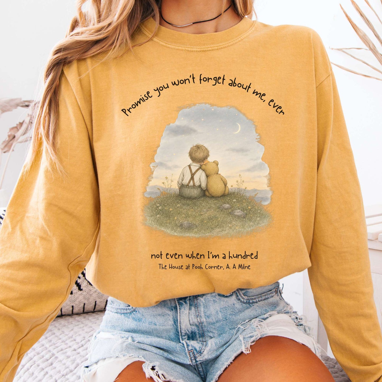 Promise You Won't Forget About Me Ever A. A. Milne Literary Long Sleeve