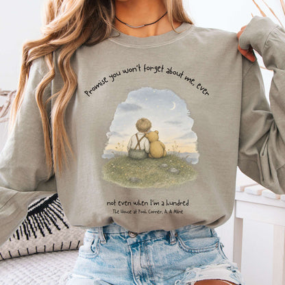 Promise You Won't Forget About Me Ever A. A. Milne Literary Long Sleeve
