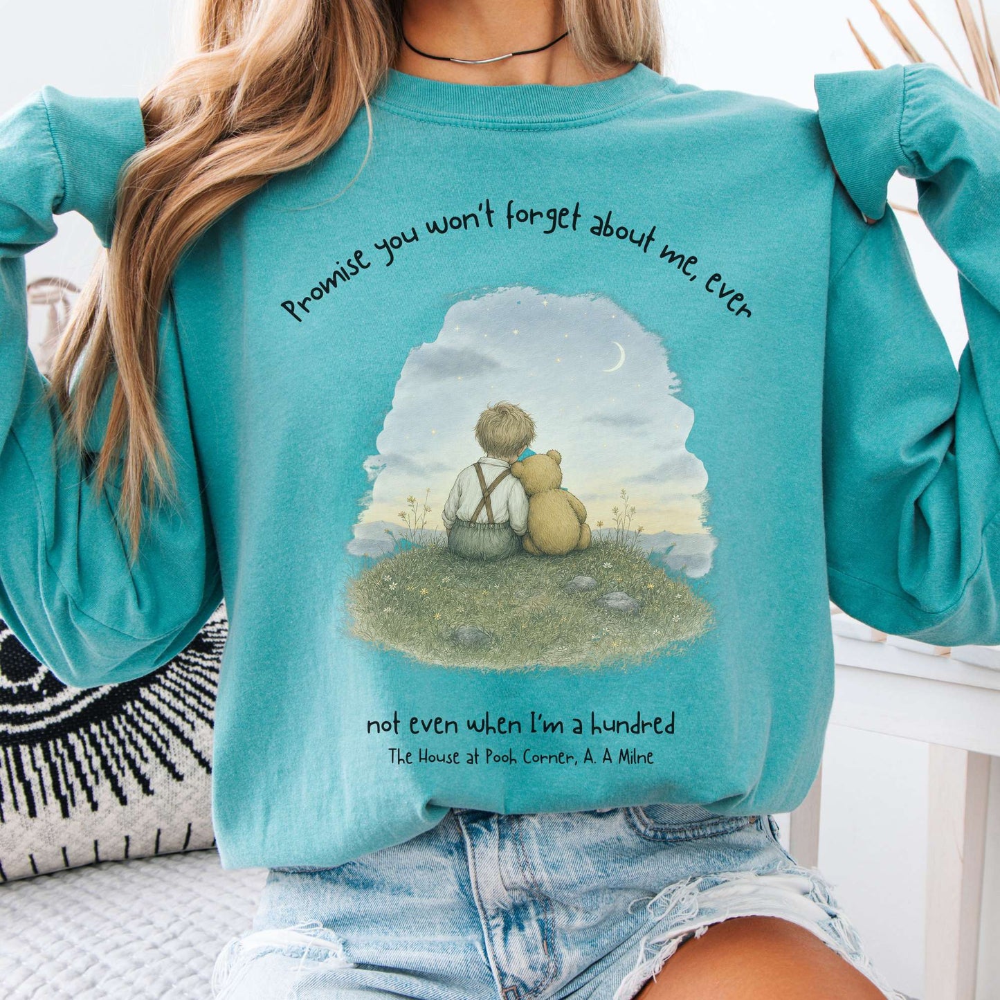 Promise You Won't Forget About Me Ever A. A. Milne Literary Long Sleeve