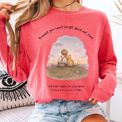 Promise You Won't Forget About Me Ever A. A. Milne Literary Long Sleeve
