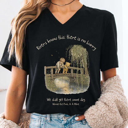 There Is No Hurry We Shall Get There Some Day A. A. Milne Literary V-Neck