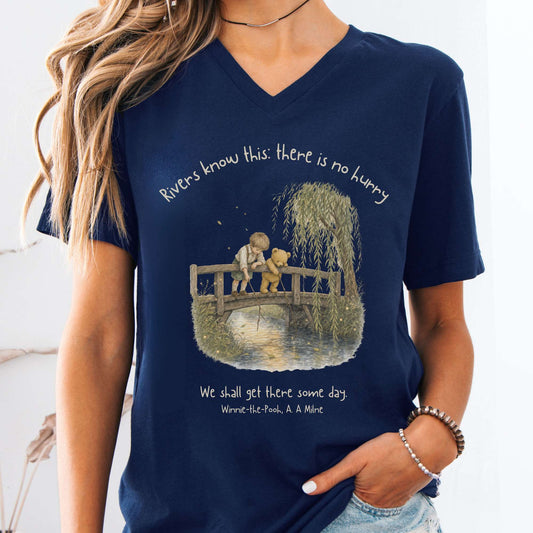 There Is No Hurry We Shall Get There Some Day A. A. Milne Literary V-Neck