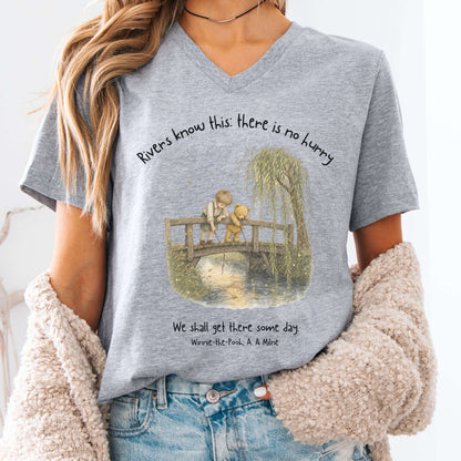 There Is No Hurry We Shall Get There Some Day A. A. Milne Literary V-Neck
