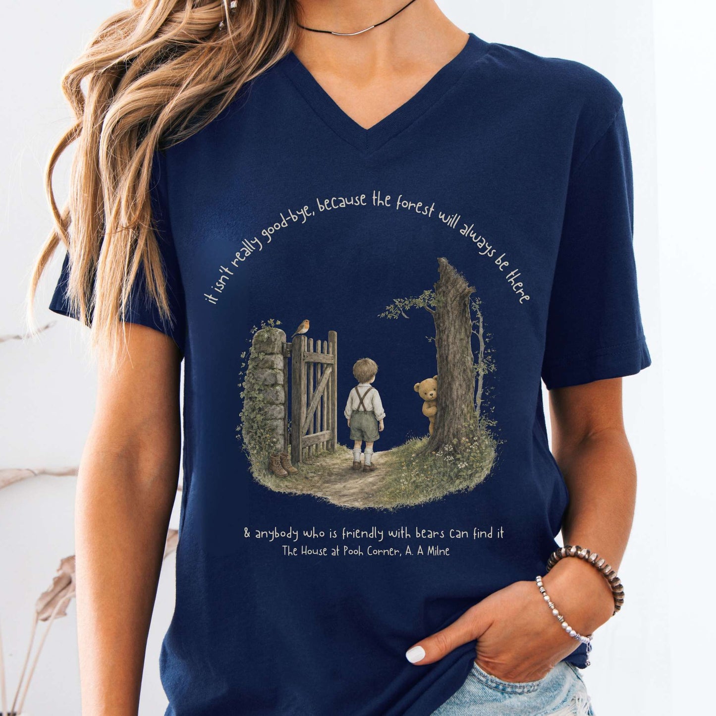 It Isn't Really Good-Bye A.A. Milne Literary V-Neck