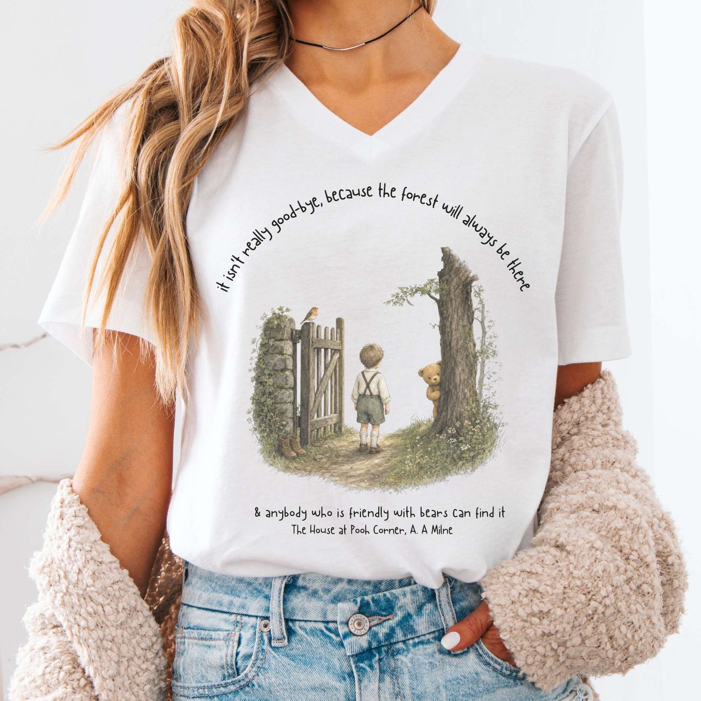 It Isn't Really Good-Bye A.A. Milne Literary V-Neck